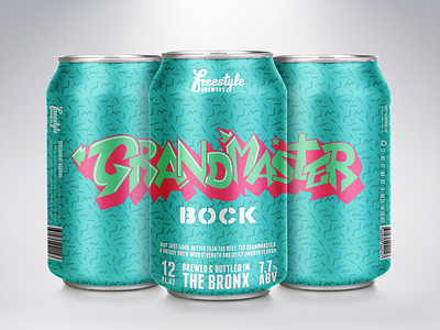 Grandmaster Bock Can 90s beer branding brewery can illustrator lettering logo typography