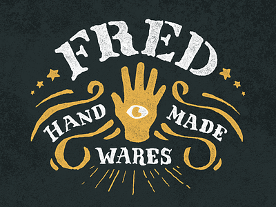 Fred Handmade Wares brand drawn eye fortune hand illustrator lettering logo occult rough