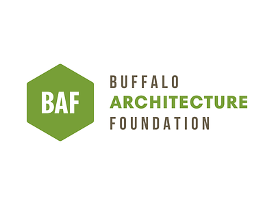 Buffalo Architecture Foundation Logo architecture brand green hexagon illustrator logo vector