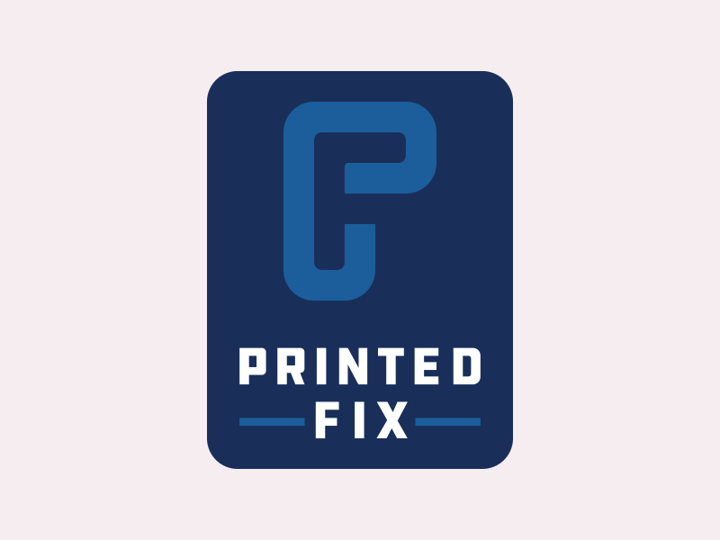 Printed Fix Brand Variations 3d printing bold icon logo monogram pf vector