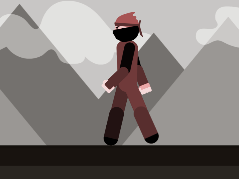 Ninja 2d after effects cycle illustration ninja walk