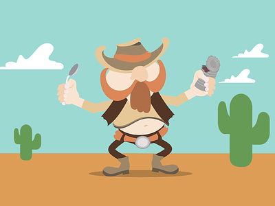 Somethin' cook'en 2d animation cowboy illustrator texas