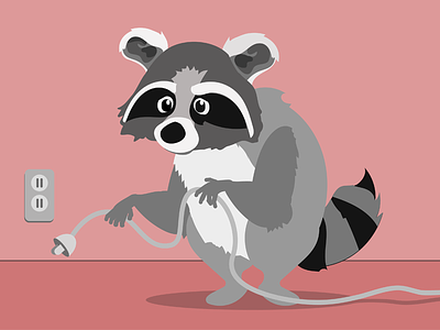 Trash Pandas pull your cords 2d computer illustrator raccoon trash panda