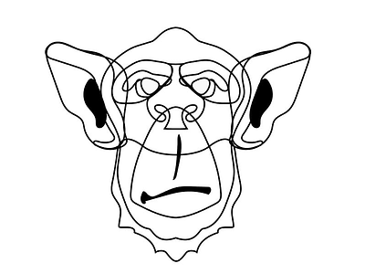 Monkey ai illustration lines monkey