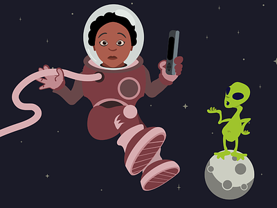 astronaut adobe ai alien astronaut illustration space