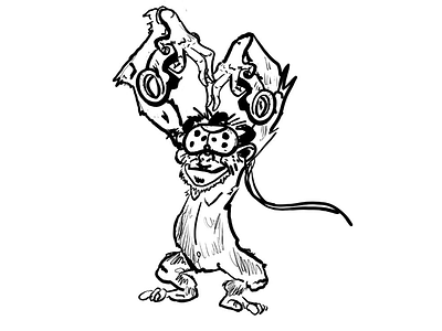 Vive Monkey cartoon character concept doodle monkey sketch vive vr