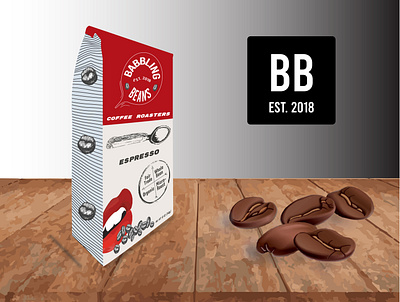 Babbling Beans (Mock) coffee coffee shop colorado create cup of coffee design draw illustration illustrator imagination indesign mock business mockup product design