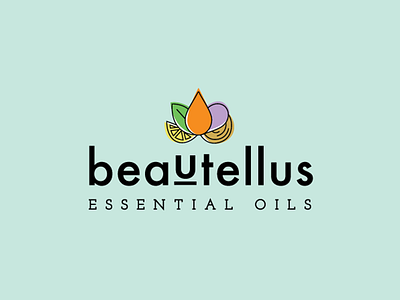 Beautellus Essential Oils branding design illustrator logo minimal typography vector