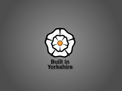 Built in Yorkshire black concept icon logo orange rose white yorkshire