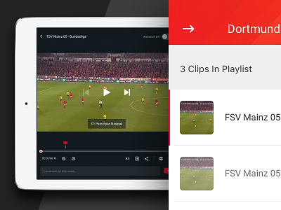 Stats - iPad Video Player Screen field futbol ipad log in minimal pitch sketch soccer sports stats edge ui ux