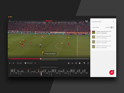 Stats - Desktop Video Playback field futbol ipad log in minimal pitch sketch soccer sports stats edge ui ux
