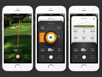 Golf Simulator Screen Sequence golf ios mobile mobile app sketch sports ui ux vector