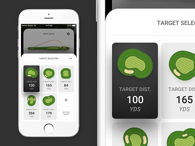 Target Selection Full golf ios mobile mobile app sketch sports ui ux vector