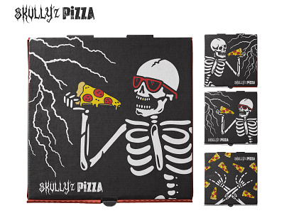 Skully z Pizza Boxes pizza skeleton skulls