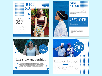 Blue Fashion Promo Template Design app art branding concept design social media socialmediamarketing typography ui ux web