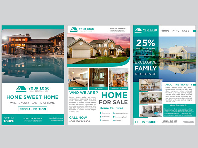 Banner real estate set templates design pack