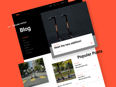 Spin - Blog Landing Page design product design team ui ux web website
