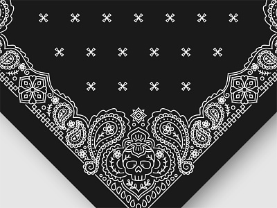 Bandana paisley pattern with skull bandana bandanna batik bone cloth fabric flower illustration ornament paisley pattern skull