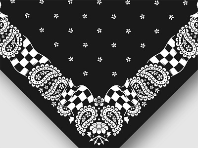 Bandana paisley ornament pattern summer with race flag