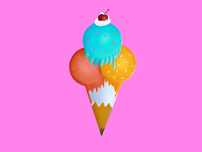 Ice Cream Cone drawing illustration procreate