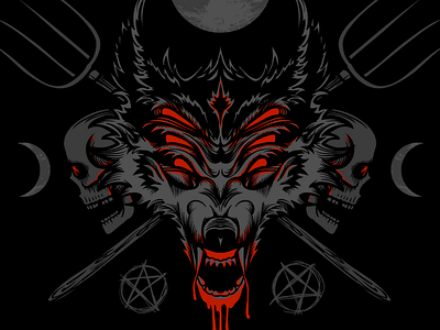 The Werewolf cs4 halloween illustration illustrator spirit animal vector vector illustration wacom