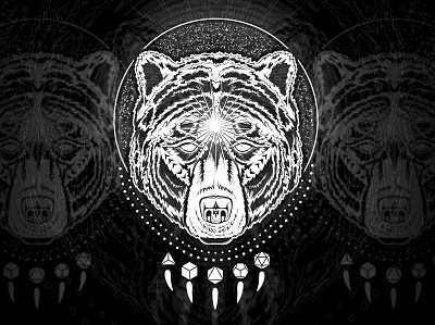 Bear Totem cs4 illustration illustrator sacred geometry spirit animal spirituality vector vector illustration wacom
