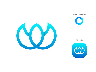 Modern 3d Lotus Flower Gradient Color Logo brand 3d app brand identity branding color design flower gradient graphic design icon illustration logo logo design logo idea logo mark logo trend logotype modern logo typography vector