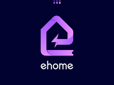 Electric Home : Modern Real Estate Logo Design 3d brand branding design e letter logo electric logo gradient graphic design house logo icon illustration logo logo design logo maker logo type modern logo design real estate logo design typography vector