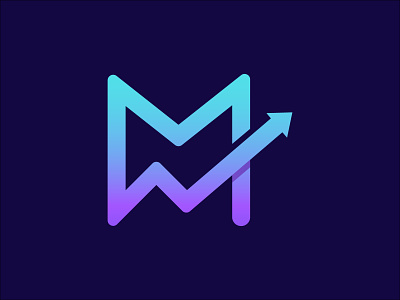 M Letter + Arrow Logo Design