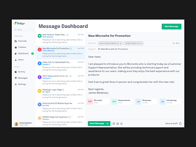 Baligo - Message Dashboard Page Edition dashboard dashboard design email email dashboard gmail message dashboard minimalist modern ui deisgn