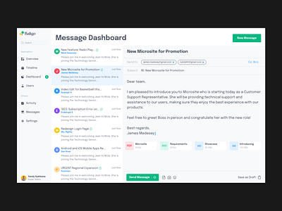 Baligo - Message Dashboard Page Edition