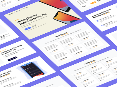 Ritech - Software as a Service Landing Page Sections 👋🏼 header home section landingpage profile section uikits website