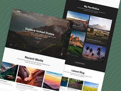 Photographer Personal Site landing page modern design photographer ui kit web design website