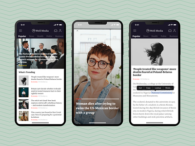 News Media App UI Kits app design appdesign ios design iosdesign media online news media ui design uidesign uikits