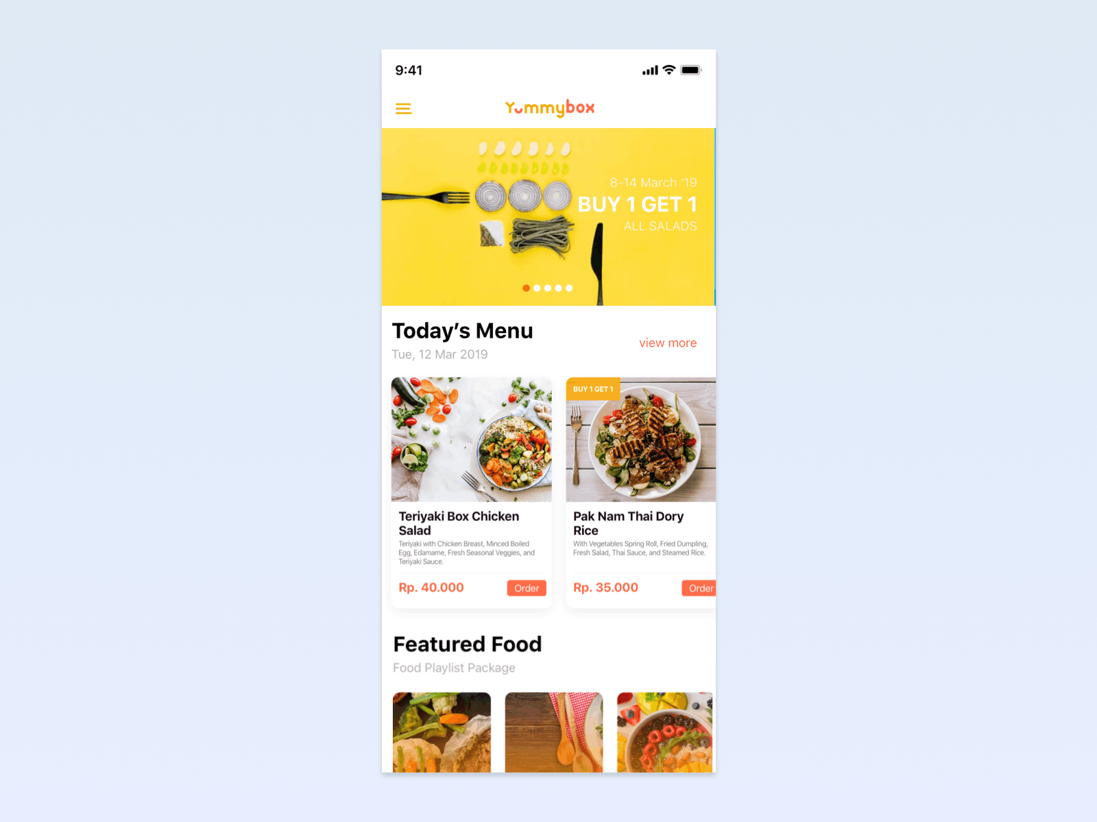 Yummy App Interaction - Order Food (2018)