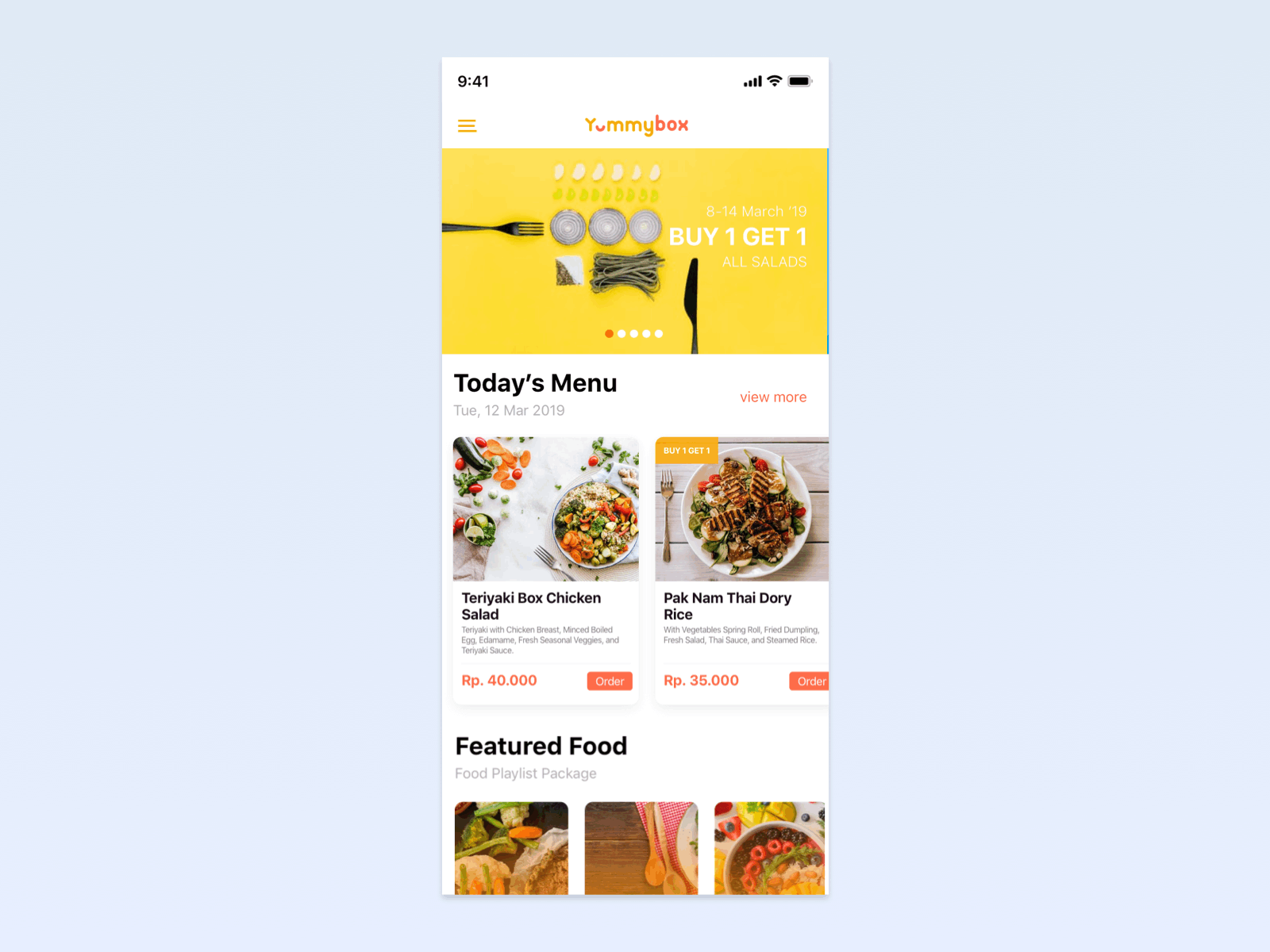 Yummy App Interaction - Order Food (2018) androiddesign app appdesign designsystem food food and drink interaction iosdesign order uikits