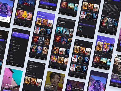 Movie Streaming UI Kits design system explore page movie app movie stream profile page ui design uikits