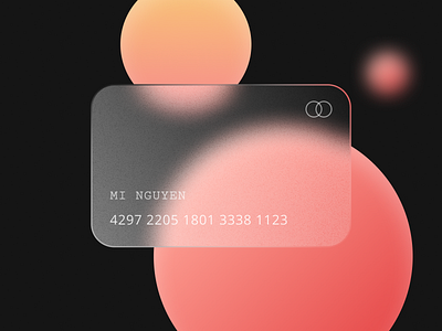 Glass Bank Card with Salmon Tone