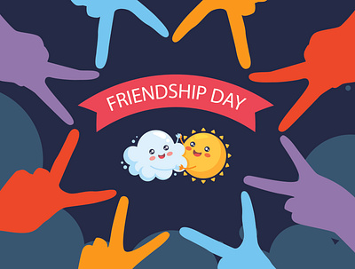 Happy friendship day design friends friendship friendshipbanner illustrator typography vector