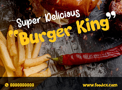 Burger king Banner branding design icon illustrator photoshop typography uidesign vector web