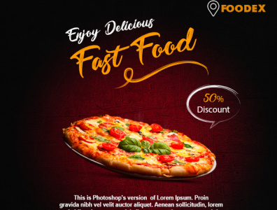Food Banner appbranding branding design dominos food foodbaner illustrator logo photoshop pizzabanner pizzahut typography uidesign
