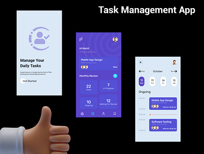 Task management Mobile App UI Design branding design illustration ui