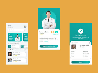 Doctor Appointment App Design app design graphic design icon typography ui