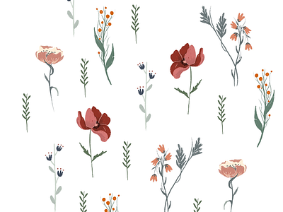 Flower pattern botanical flower illustration pattern