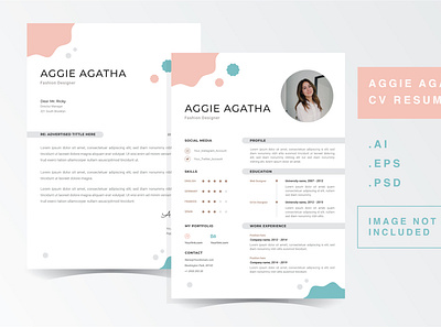 Aggie Agatha - CV Resume Template letter