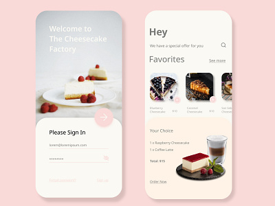 Cheesecake Factory App app design receipt receipt app ui design