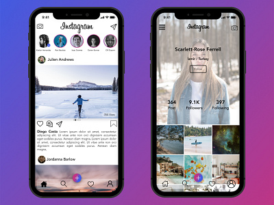 Instagram Redesign design figma graphic instagram mobile mobile app mobile app design mobile ui redesign ui ux