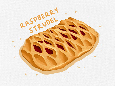Raspberry Strudel design dessert digital art digital illustration digital painting drawing food food illustration illustration illustration art