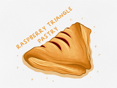 Raspberry Triangle Pastry design dessert digital art digital illustration digital painting drawing food food illustration illustration illustration art