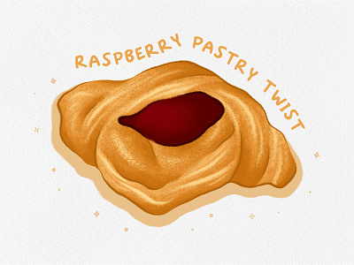 Raspberry Pastry Twist design dessert digital art digital illustration digital painting drawing food food illustration illustration illustration art